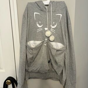 Gray Cat Carrier Hoodie